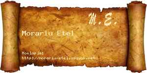 Morariu Etel névjegykártya